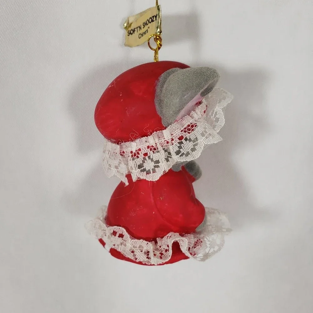 Vintage Jasco Soft N Snoozy Chimers Bisque Porcelain Flocked Bell Style Ornament